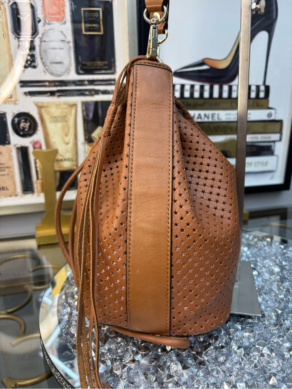 Rebecca Minkoff brown calf leather bucket bag GUC - Picture 8 of 14